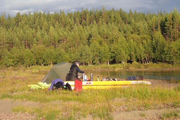 Camp spot on an island in Neiden river